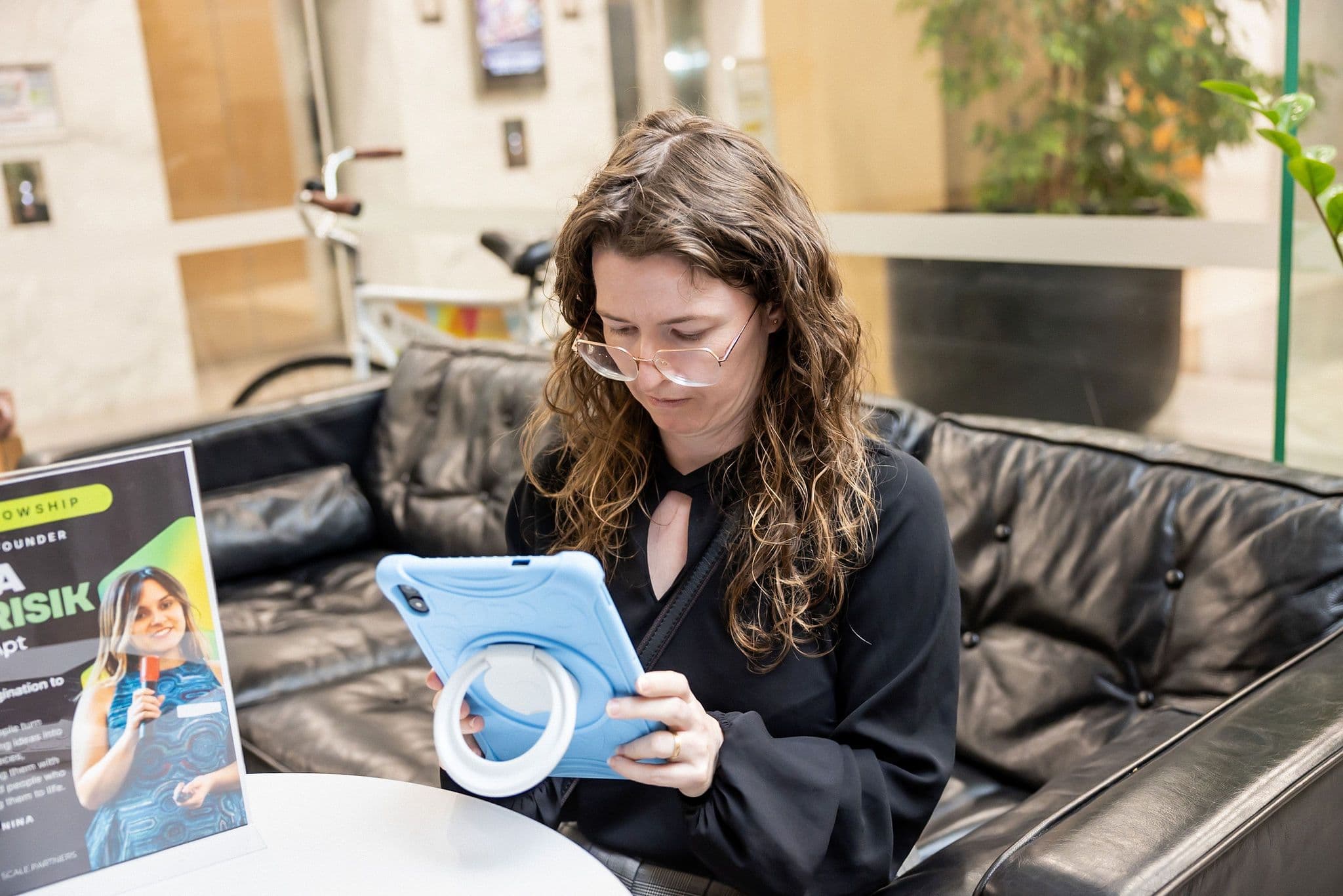 A Spacecubed founder describing a piece on the studio tablet