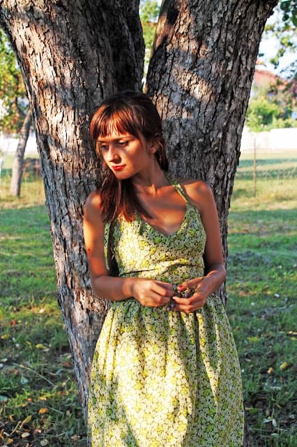 A custom made green dress