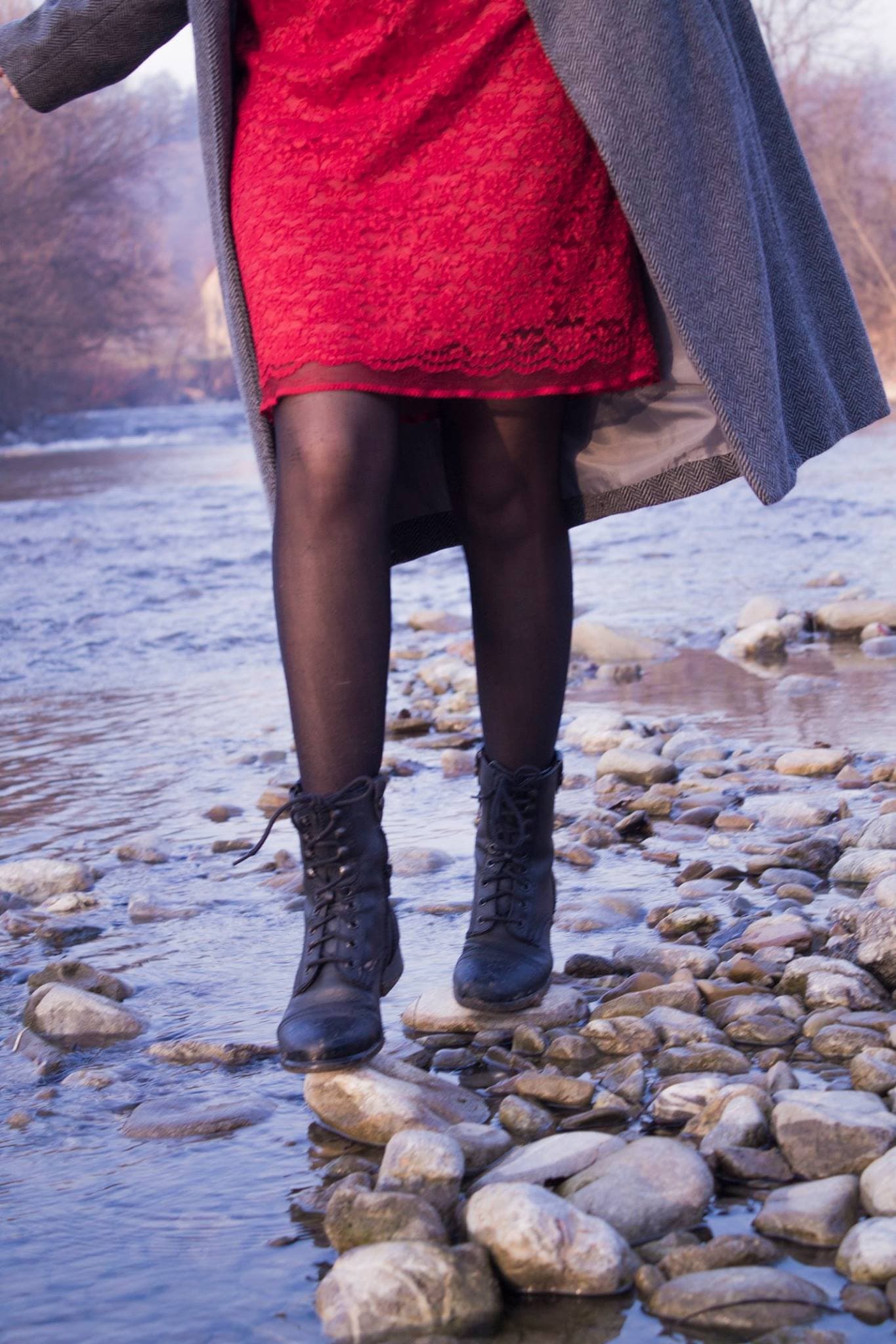 Lace detail on a custom made dress