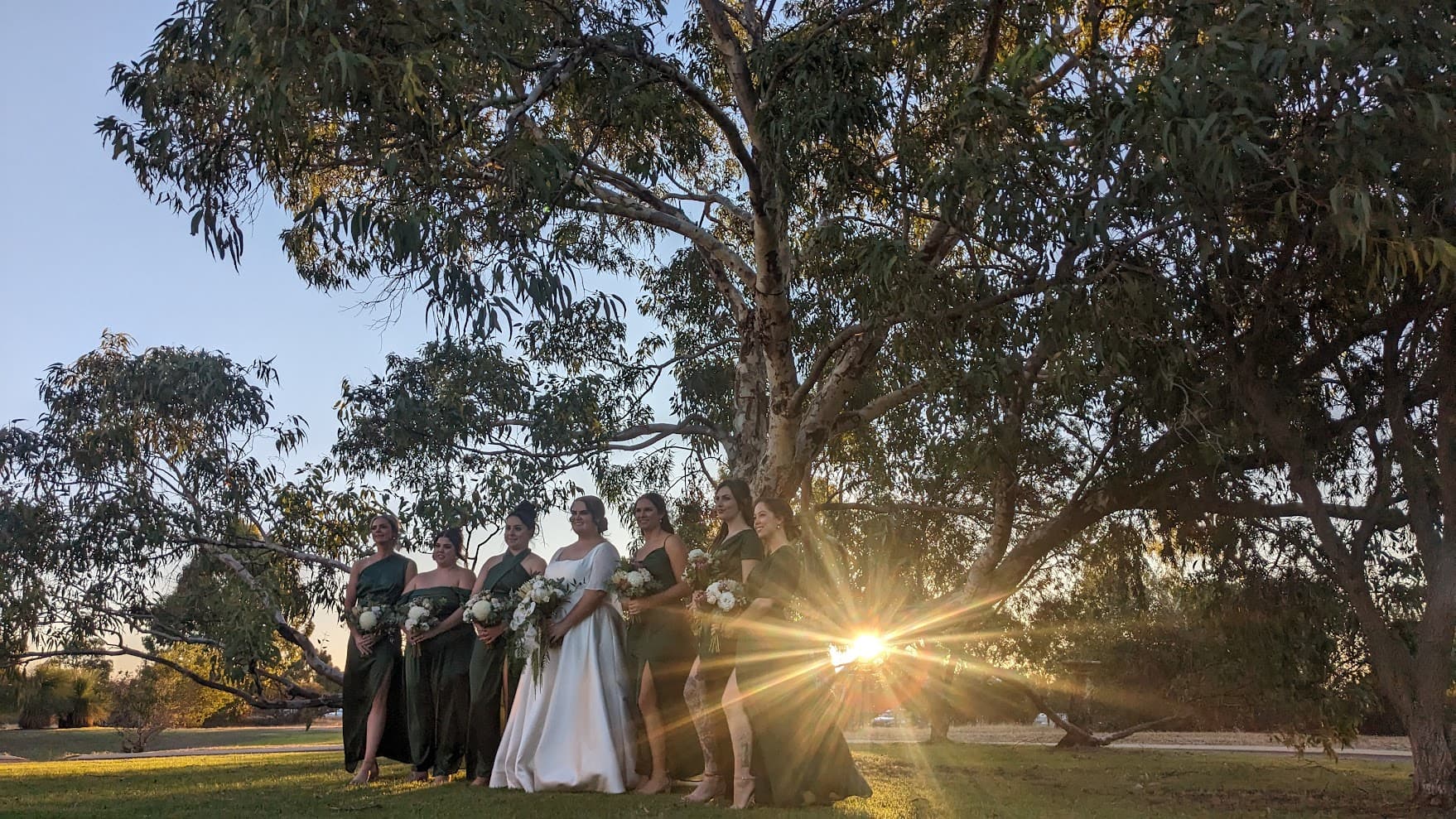 A made-to-measure dress at a wedding