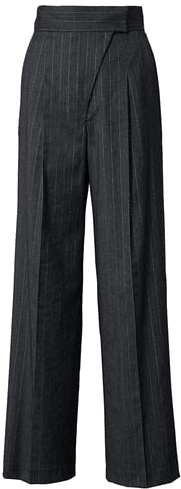 Custom made asymmetric wrap-front pants, made to order