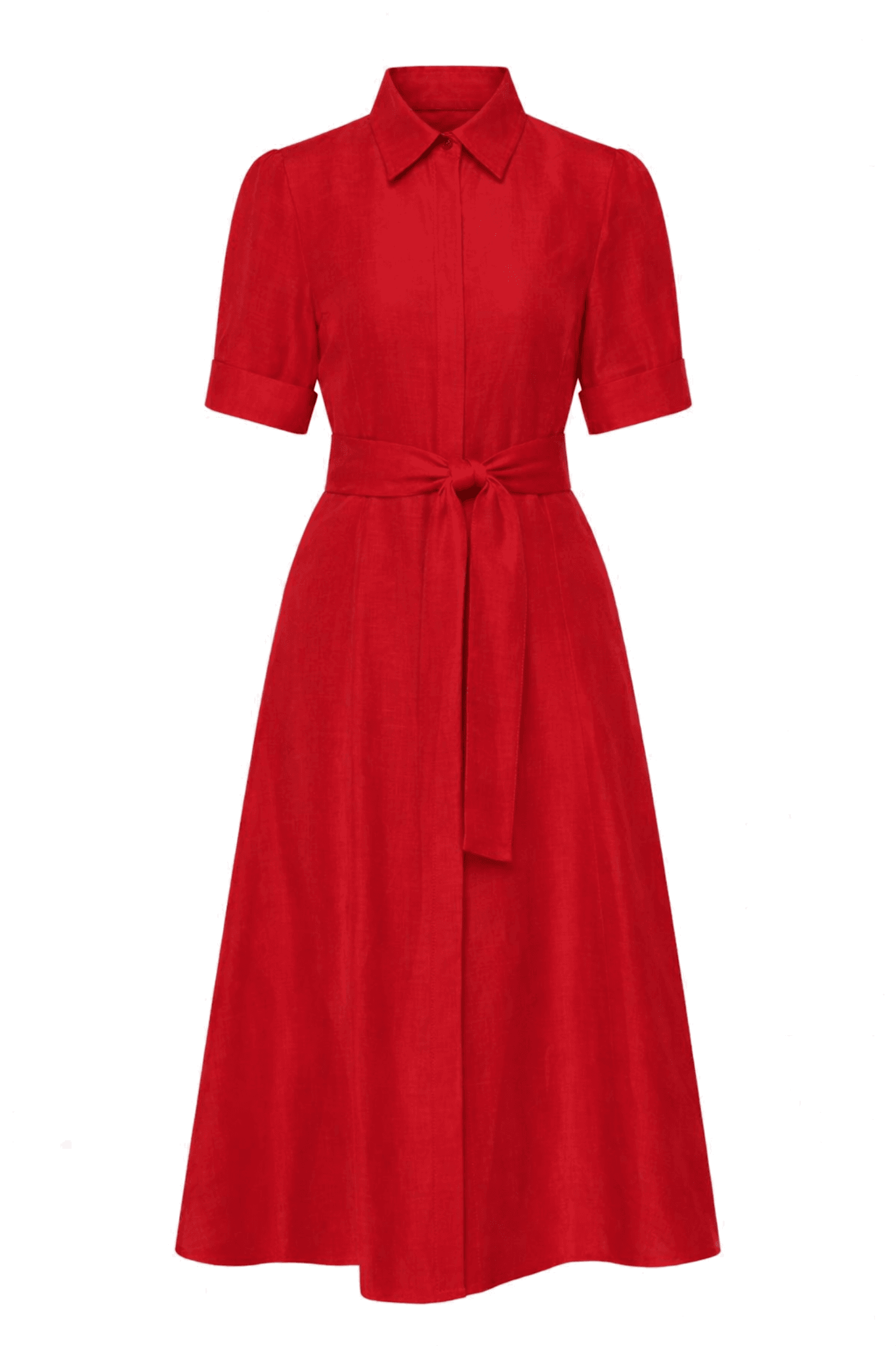 Red Linen Dress — custom made premium linen modest piece, sewn to your measurements