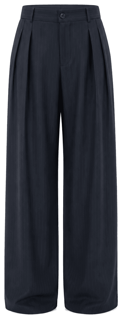 The Pinstripe Suit Pant, a tailored straight-leg custom made trouser