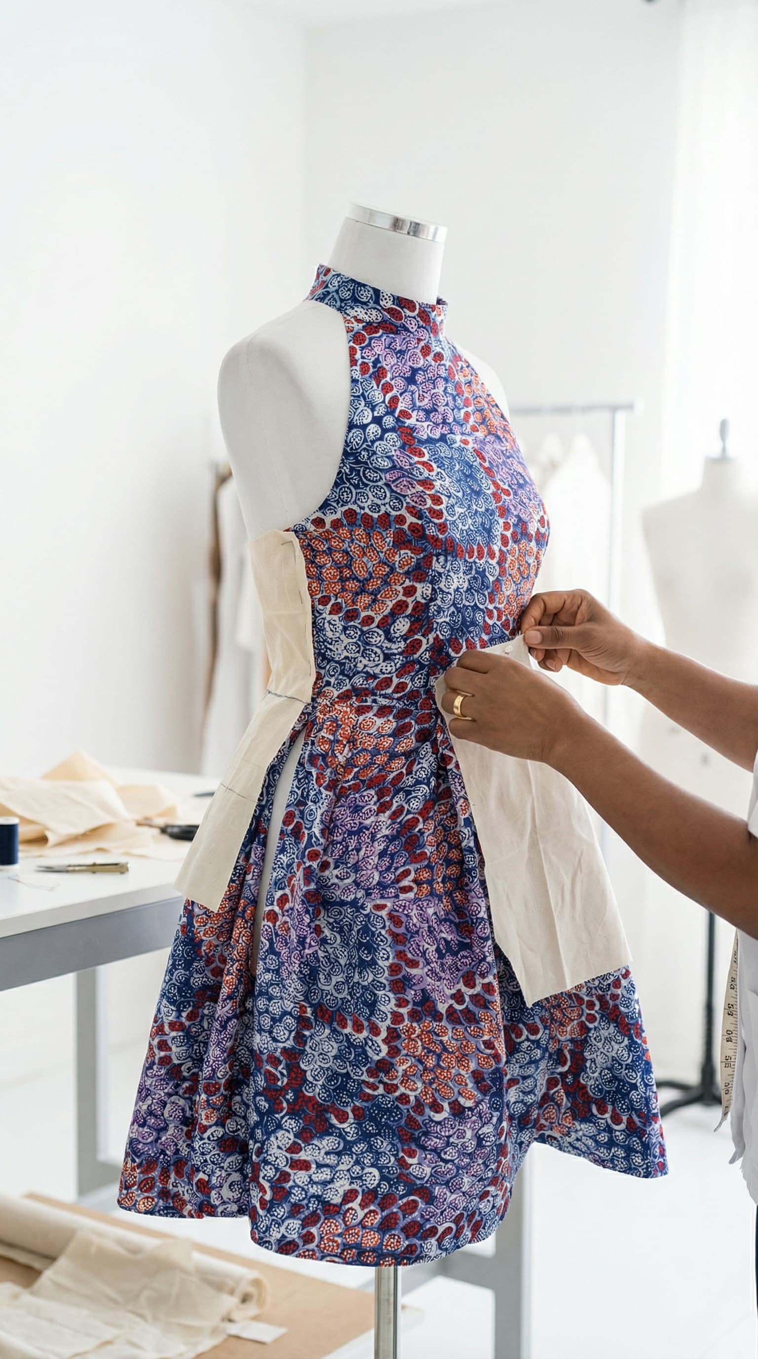 A MadeApt maker at work on a custom garment