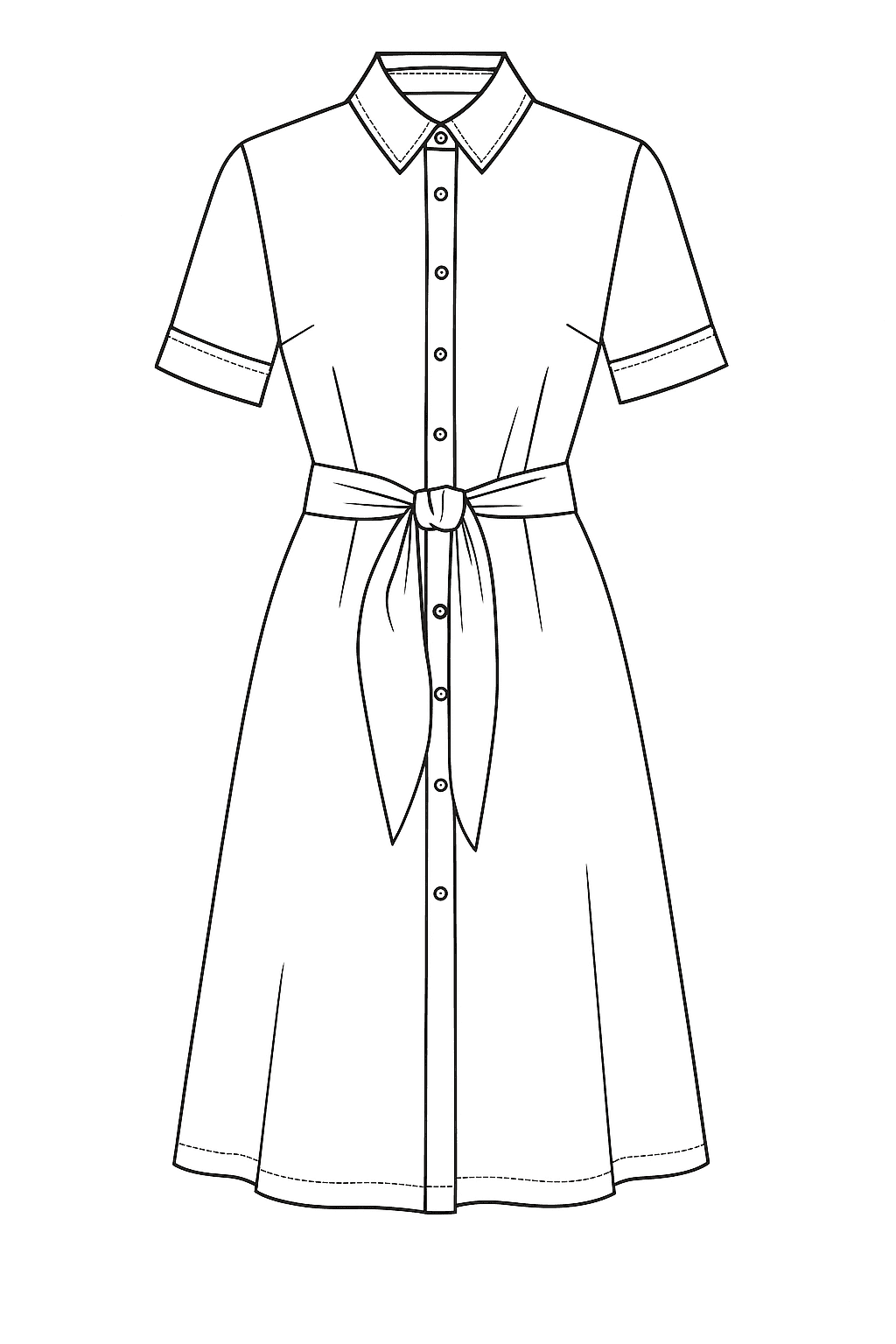 A dress reference sketch uploaded as the starting point for a custom made-to-measure dress