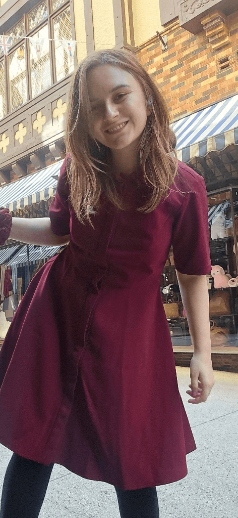 Nina's Maroon Winter Dress Shirt