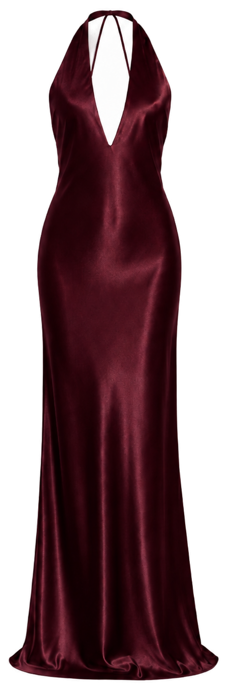 The Maroon Satin Gown