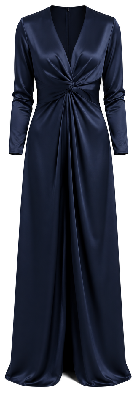 The Navy Twist-Front Gown