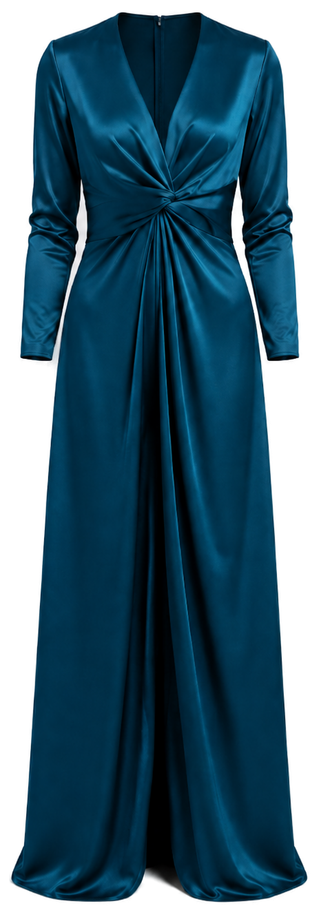 The Teal Twist-Front Gown